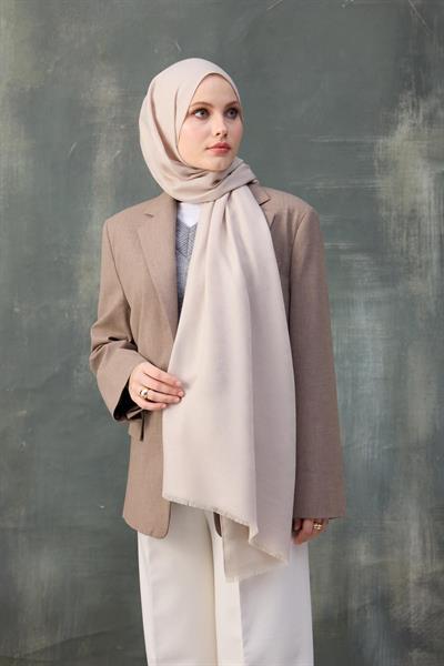 Dalga Desen Pamuk Jakar Şal Bej 8010-27