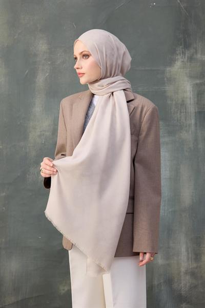 Dalga Desen Pamuk Jakar Şal Bej 8010-27