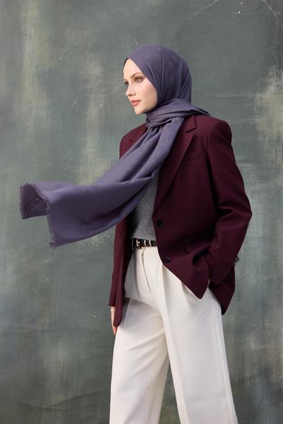 Dalga Desen Pamuk Jakar Şal Füme 8010-05