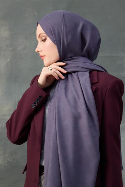 Dalga Desen Pamuk Jakar Şal Füme 8010-05