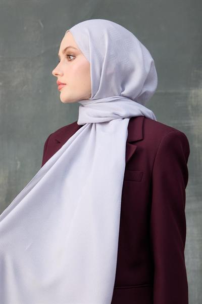 Dalga Desen Pamuk Jakar Şal Gümüş 8010-06