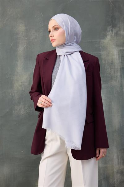 Dalga Desen Pamuk Jakar Şal Gümüş 8010-06