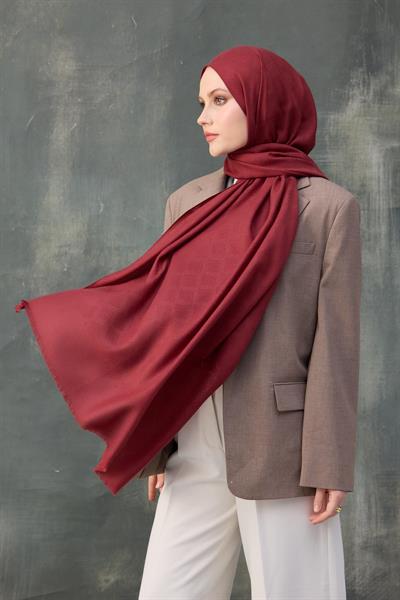 Dalga Desen Pamuk Jakar Şal Kırmızı 8010-15