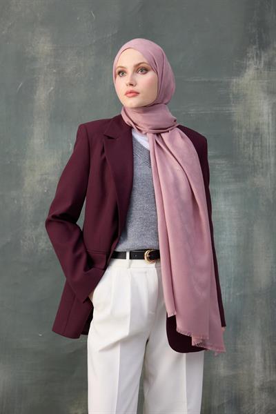 Dalga Desen Pamuk Jakar Şal Pembe 8010-17