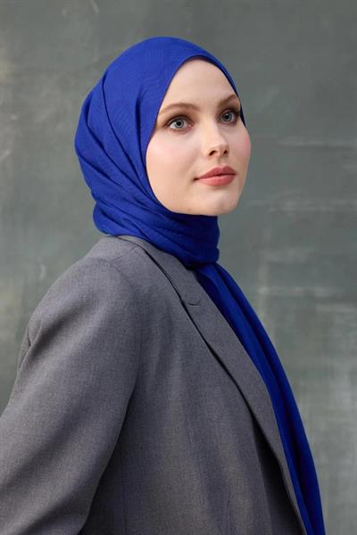 Dalga Desen Pamuk Jakar Şal Saks 8010-12