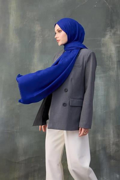 Dalga Desen Pamuk Jakar Şal Saks 8010-12