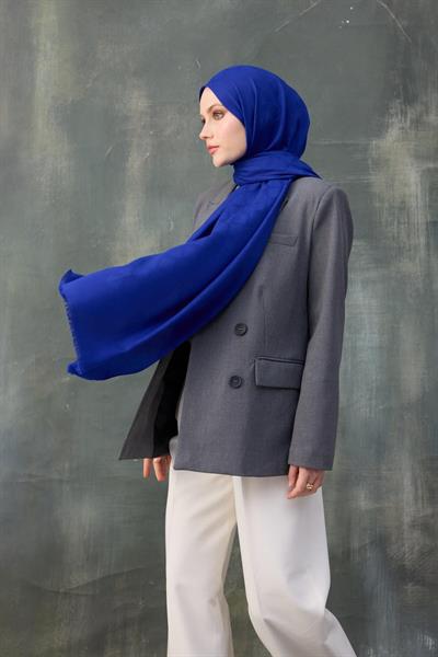 Dalga Desen Pamuk Jakar Şal Saks 8010-12