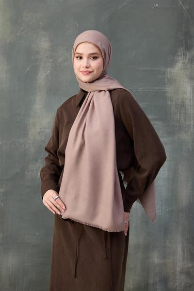 Dalga Desen Pamuk Jakar Şal Sütlü Kahve 8010-20