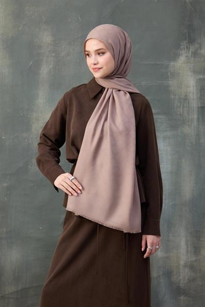 Dalga Desen Pamuk Jakar Şal Sütlü Kahve 8010-20