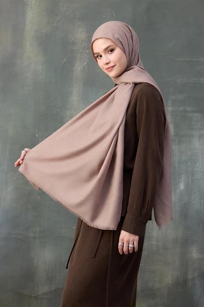 Dalga Desen Pamuk Jakar Şal Sütlü Kahve 8010-20