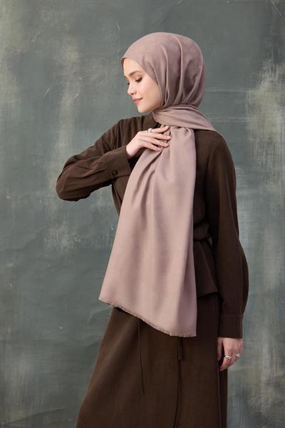 Dalga Desen Pamuk Jakar Şal Sütlü Kahve 8010-20