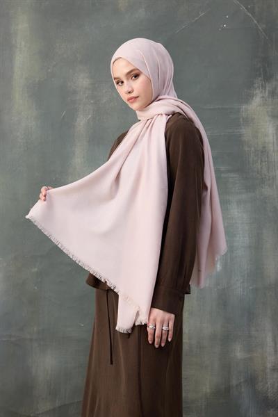 Dalga Desen Pamuk Jakar Şal Toz Pembe 8010-21