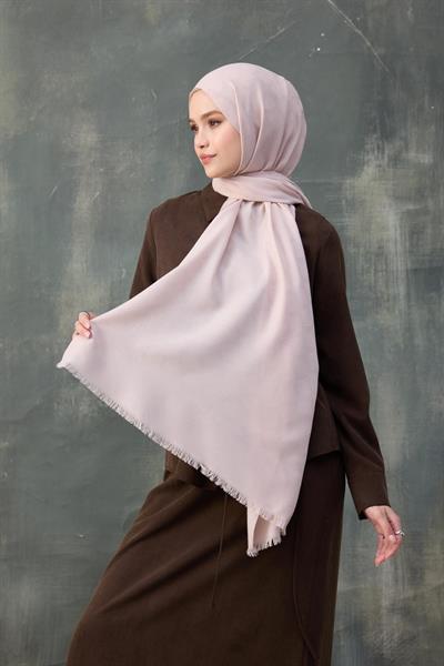 Dalga Desen Pamuk Jakar Şal Toz Pembe 8010-21