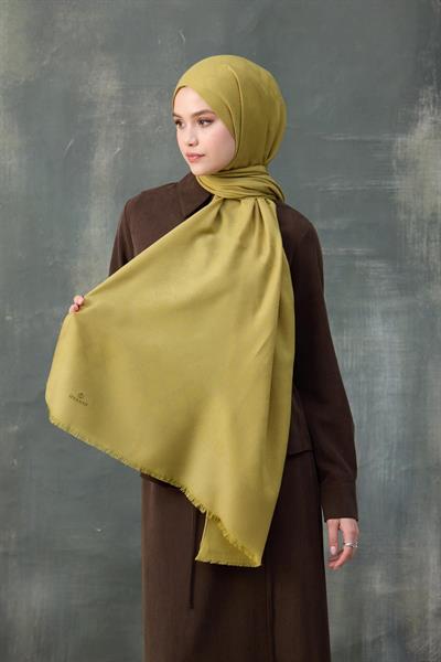 Dalga Desen Pamuk Jakar Şal Yağ Yeşili 8010-11