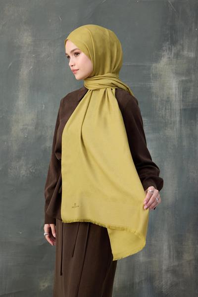 Dalga Desen Pamuk Jakar Şal Yağ Yeşili 8010-11