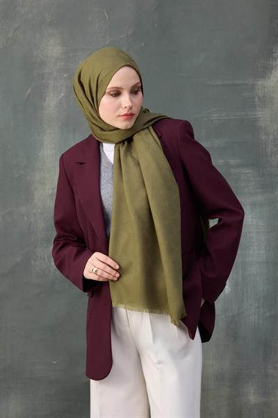 Dalga Desen Pamuk Jakar Şal Yeşil 8010-08