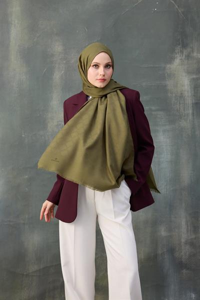 Dalga Desen Pamuk Jakar Şal Yeşil 8010-08