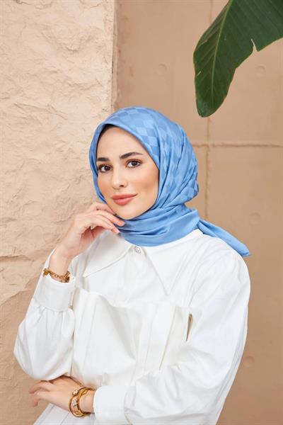 Dama Jakarlı Eşarp İndigo Mavi 9900-01