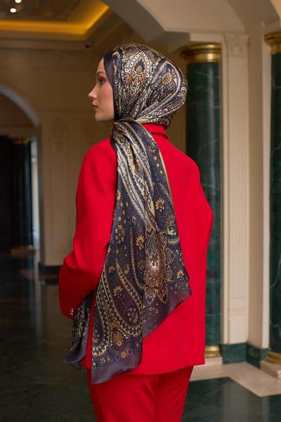 Derin Füme Hint Vual Şal -  5009-23