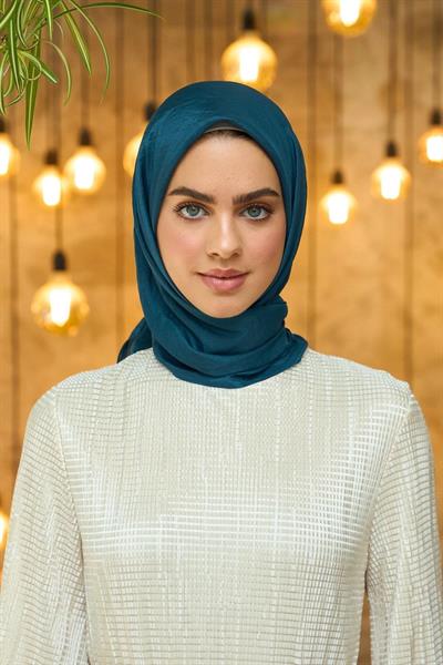 Düz Desen Vual Eşarp Taş Gri Vual İpek Eşarp - 10100-35