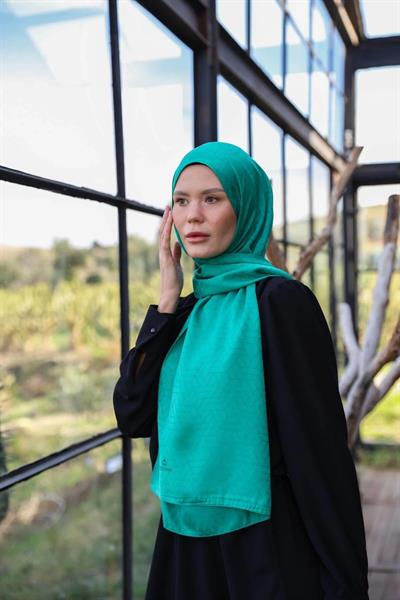 Exen Desen İpeksi Jakar Şal Irmak Yeşili 9011-22