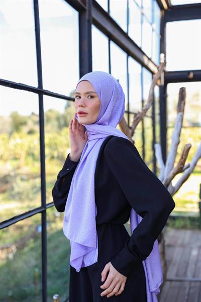 Exen Desen İpeksi Jakar Şal Light Lavanta 9011-23