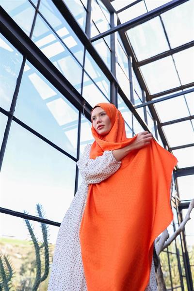 Exen Desen İpeksi Jakar Şal Turuncu 9011-12