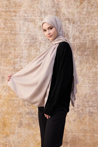 Fall Winter İpeksi Jakar Şal Açık Vizon 9020-28
