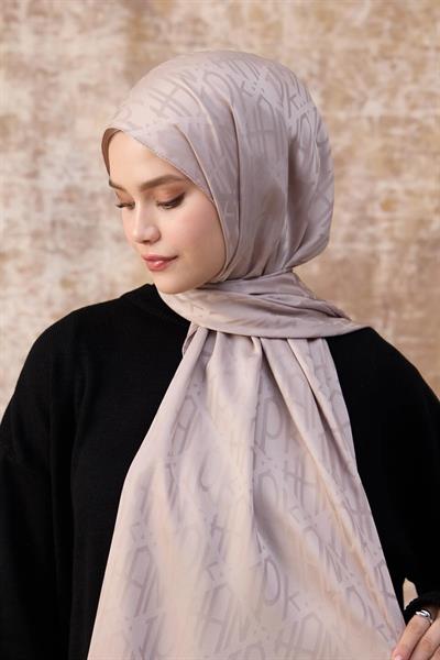 Fall Winter İpeksi Jakar Şal Açık Vizon 9020-28