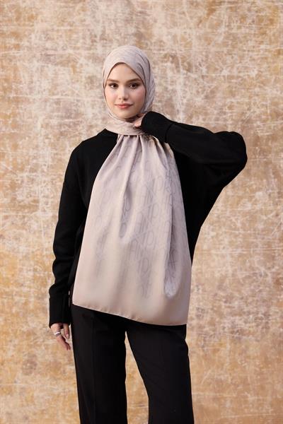 Fall Winter İpeksi Jakar Şal Açık Vizon 9020-28