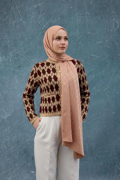 Fall Winter İpeksi Jakar Şal Bal Köpüğü 9019-17