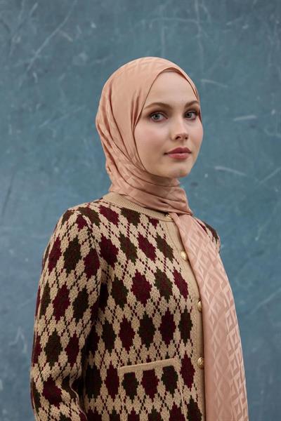 Fall Winter İpeksi Jakar Şal Bal Köpüğü 9019-17