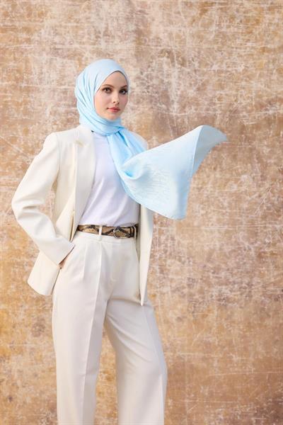 Fall Winter İpeksi Jakar Şal Bebe Mavi 9020-15