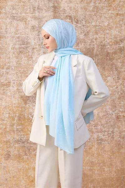 Fall Winter İpeksi Jakar Şal Bebe Mavi 9020-15