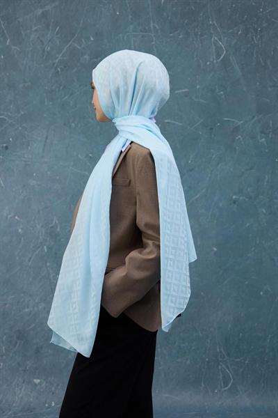 Fall Winter İpeksi Jakar Şal Bebe Mavi 9019-15