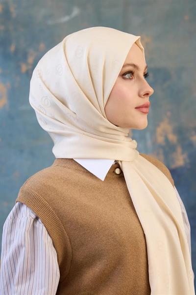 Fall Winter İpeksi Jakar Şal Bej 9018-26