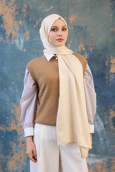 Fall Winter İpeksi Jakar Şal Bej 9018-26