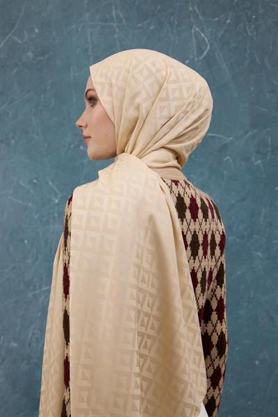 Fall Winter İpeksi Jakar Şal Bej 9019-26