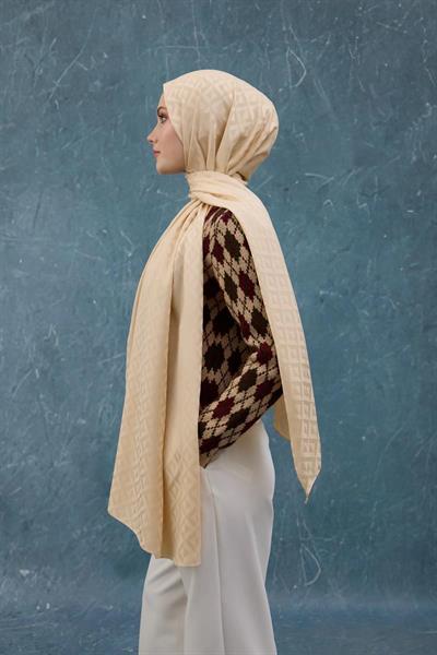 Fall Winter İpeksi Jakar Şal Bej 9019-26