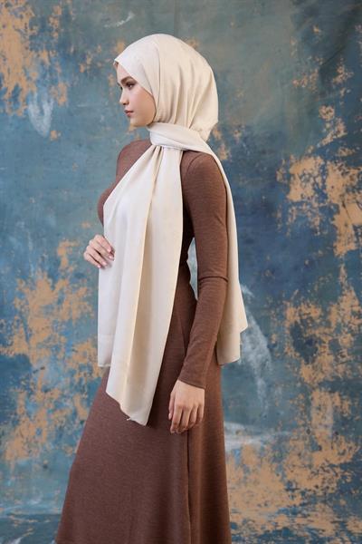 Fall Winter İpeksi Jakar Şal Ekru 9018-27