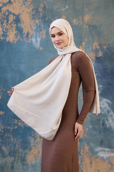 Fall Winter İpeksi Jakar Şal Ekru 9018-27