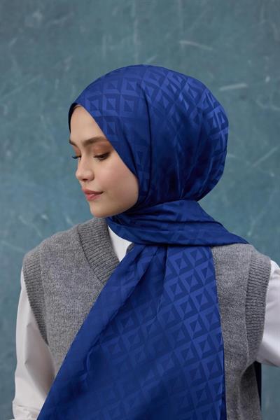 Fall Winter İpeksi Jakar Şal Gece Mavi 9019-32