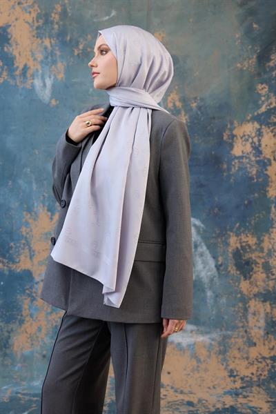 Fall Winter İpeksi Jakar Şal Gümüş 9018-09