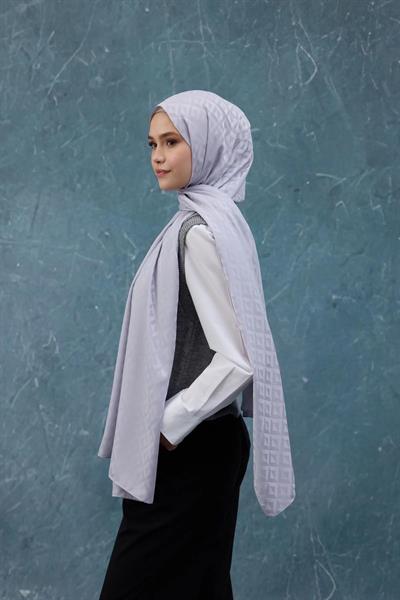 Fall Winter İpeksi Jakar Şal Gümüş 9019-09