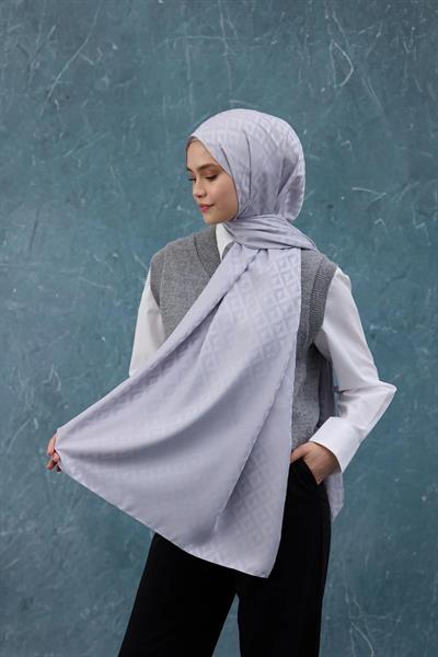 Fall Winter İpeksi Jakar Şal Gümüş 9019-09