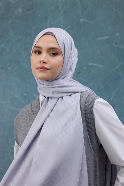 Fall Winter İpeksi Jakar Şal Gümüş 9019-09