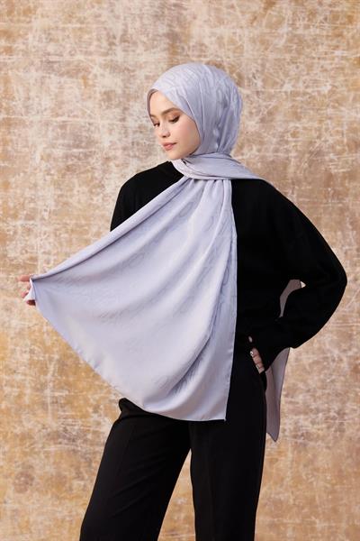 Fall Winter İpeksi Jakar Şal Gümüş 9020-09