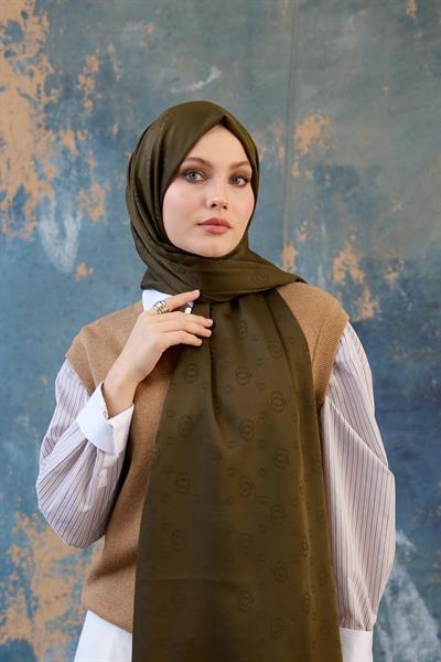 Fall Winter İpeksi Jakar Şal Haki 9018-02