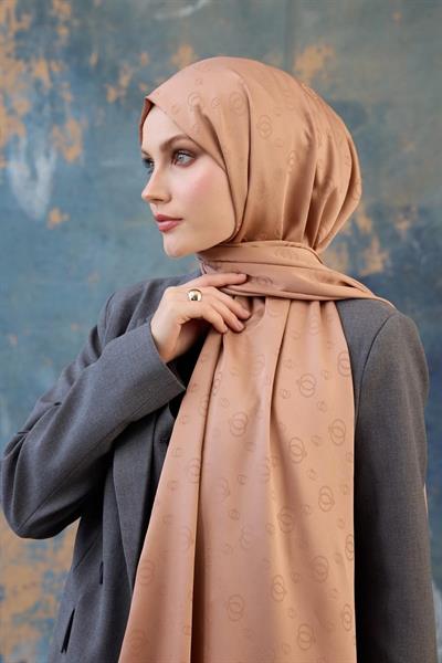 Fall Winter İpeksi Jakar Şal Karamel 9018-16