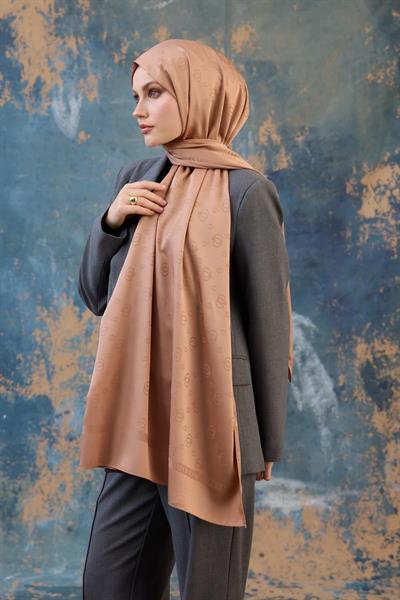 Fall Winter İpeksi Jakar Şal Karamel 9018-16